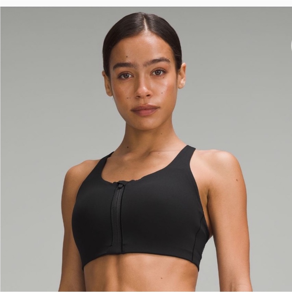 lululemon athletica Black Front-Zip High Support Sports Bra